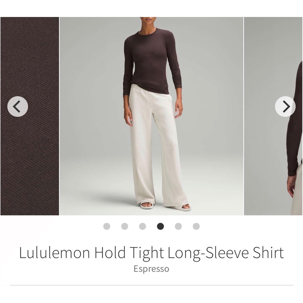 Lululemon Hold Tight Long-Sleeve Shirt Espresso Brown Ribbed Crew Neck Top